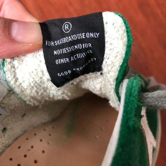 Final$ Golden Goose super kids low top suede sneaker EU29 US12 green white stars - Picture 9 of 14